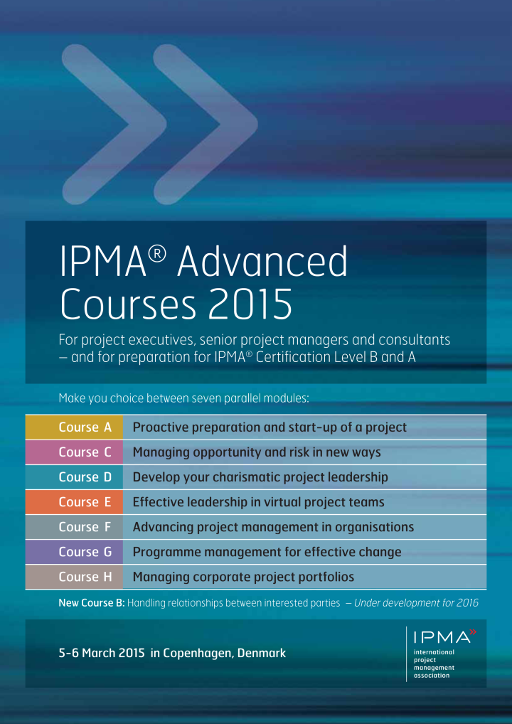 IPMA Advanced Courses 2015